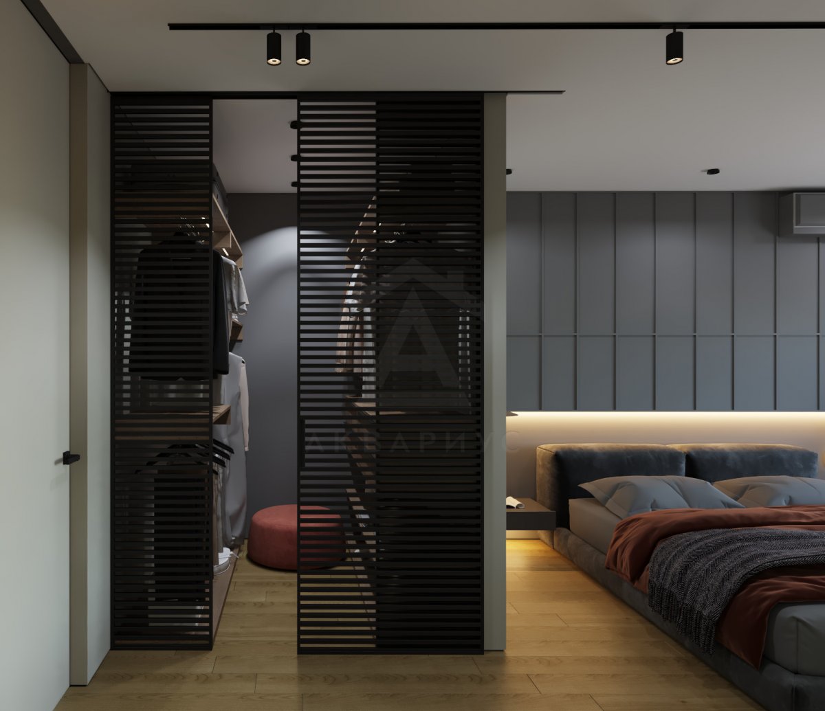 Дизайн двухкомнатной квартиры 70 м2. Спальня. Краснодар