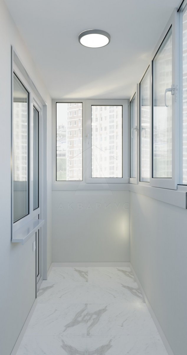 Дизайн двухкомнатной квартиры 74 м2. Балкон. Краснодар