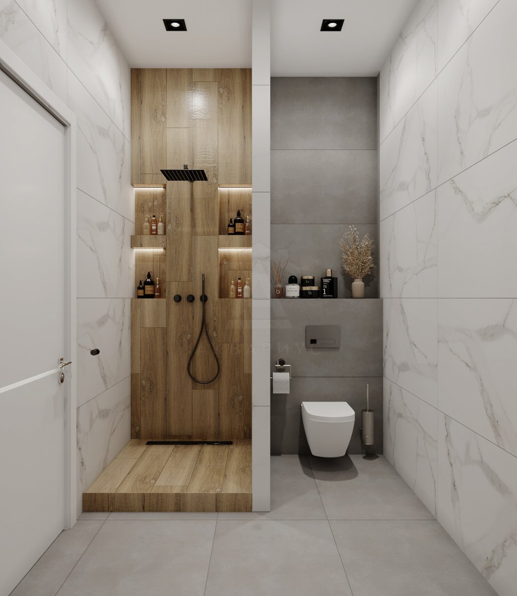 Дизайн двухуровневой квартиры 211 м2. Ванная. Краснодар